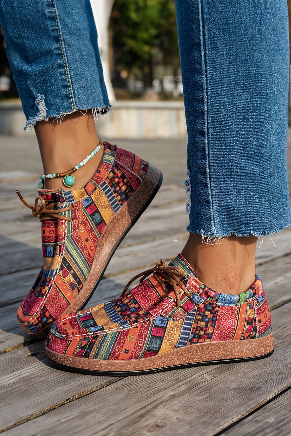 Little Daisy Closet - Wholesale Slip On Sneakers - Women's - LDC Western Leopard Faux Suede Lace-up Decor Slip On Shoes7