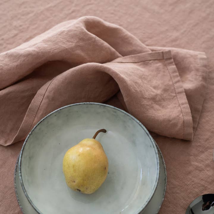 Linen Tales - Wholesale Dinner & Cloth Napkin - Cafe Creme Lightweight Linen Napkins Set of 2