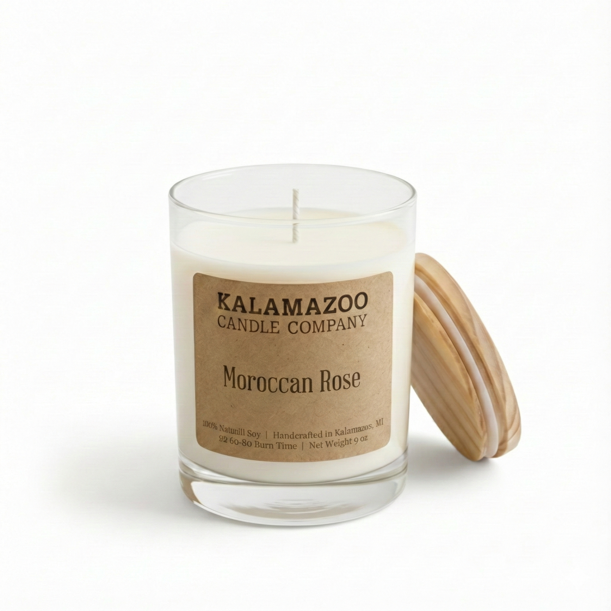 Kalamazoo Candle Company – Engroshandel Glaslys – Marokkansk Rose Sojalys 10oz - Håndhældt i Michigan5