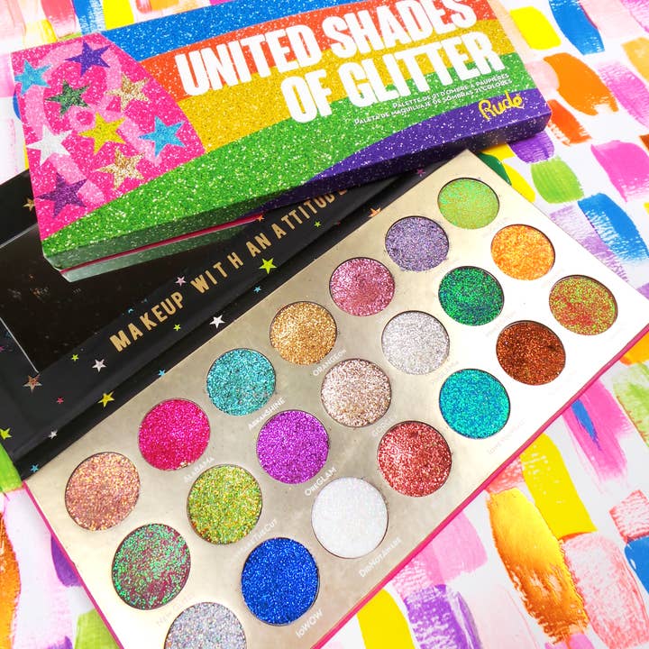 Rude Cosmetics - Wholesale Body Glitter/Shimmer - United Shades of Glitter - 21 Pressed Glitter Palette