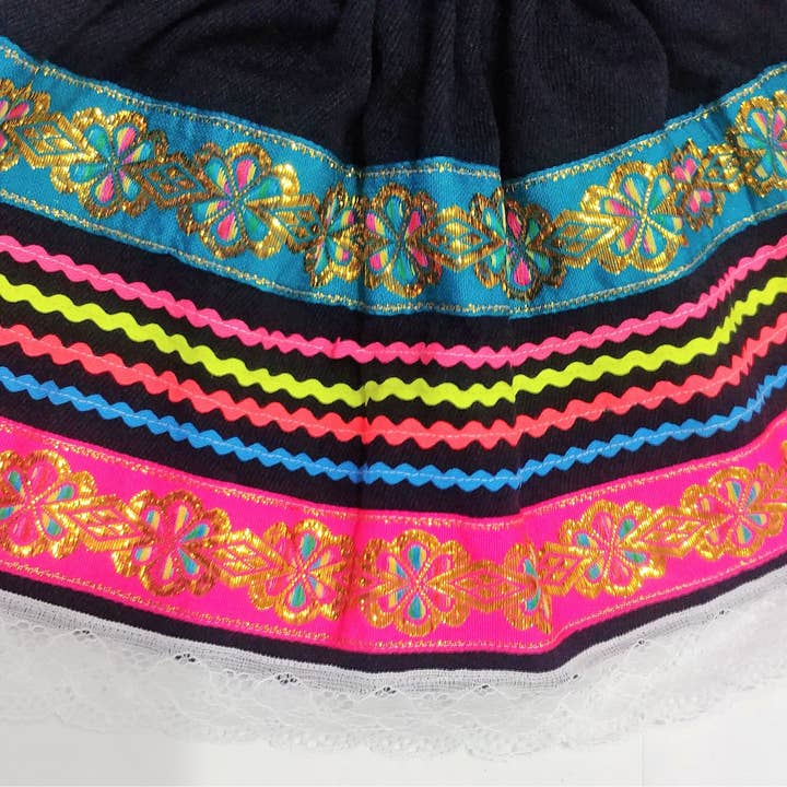 MODA LATINA – wholesale Kjol - Barn – färgglad peruansk tygkjol, Multi Color Girls Kjol1