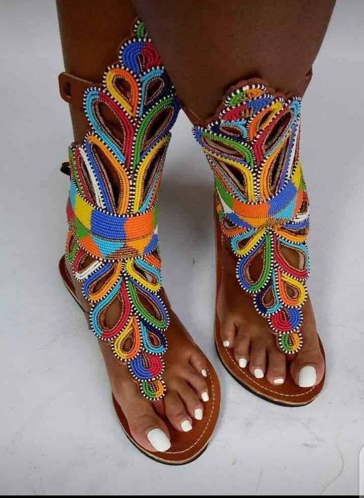 Delight merchants - Wholesale Sandals - Women's - Masai Beaded Gladiator Sandals from Kenya with Free Shipping0