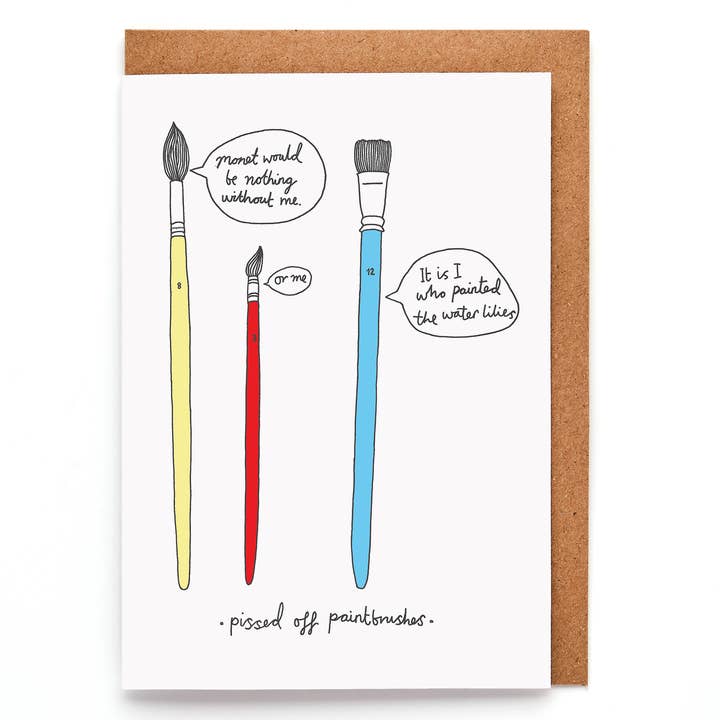 Paintbrushs-Grußkarte | Lustige Freundschaftskarte | Künstler für den Großhandel von You've Got Pen On Your Face