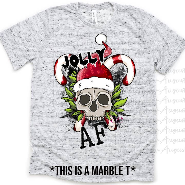 Jolly AF | Skull | Christmas | T shirt for wholesale by August Crew