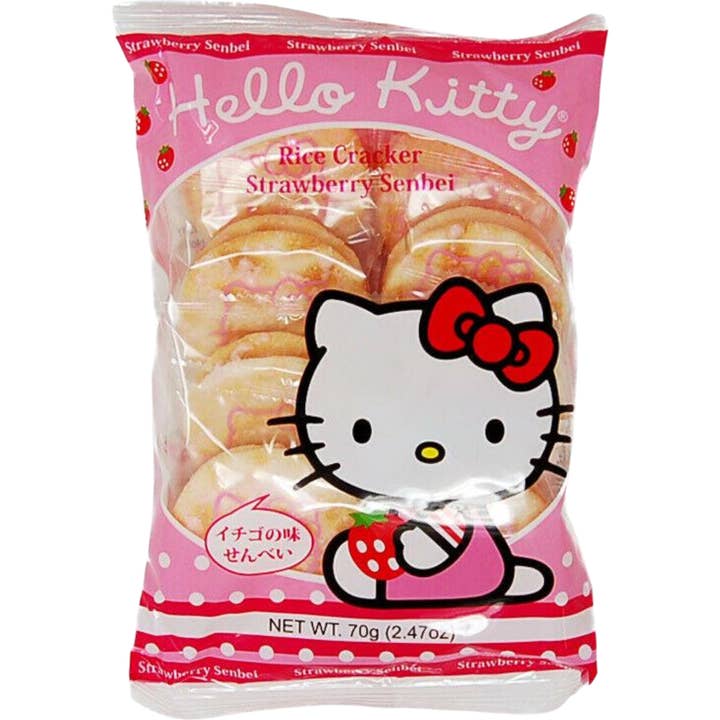 Cow Crack Wholesale - Wholesale Crackers - Hello Kitty Rice Cracker Strawberry Senbei