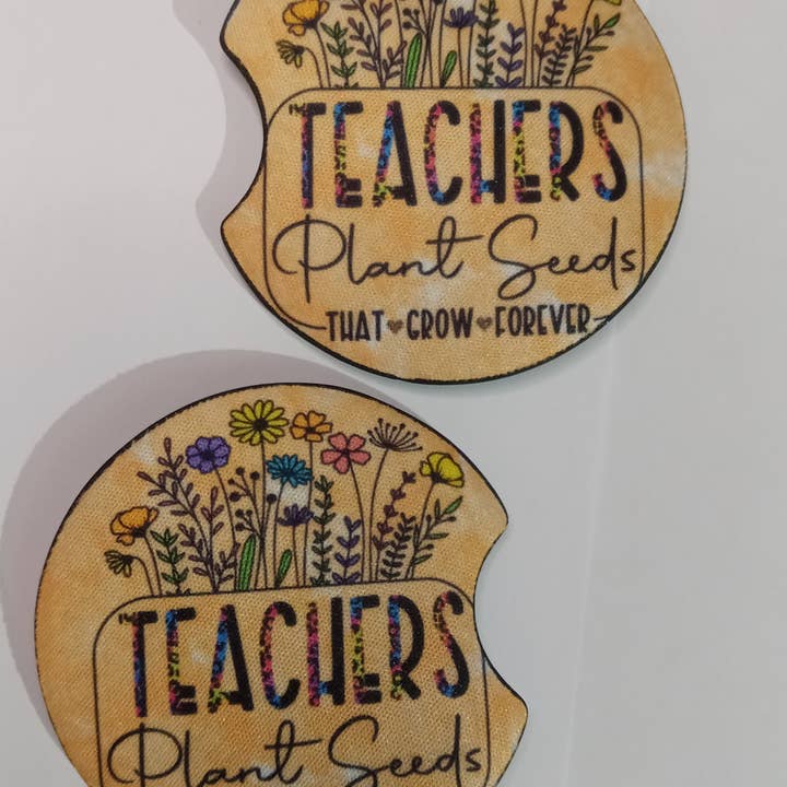 Set de posavasos para coche: Los profesores plantan semillas que crecen para siempre para venta al por mayor de Beautiful Creations by Laney