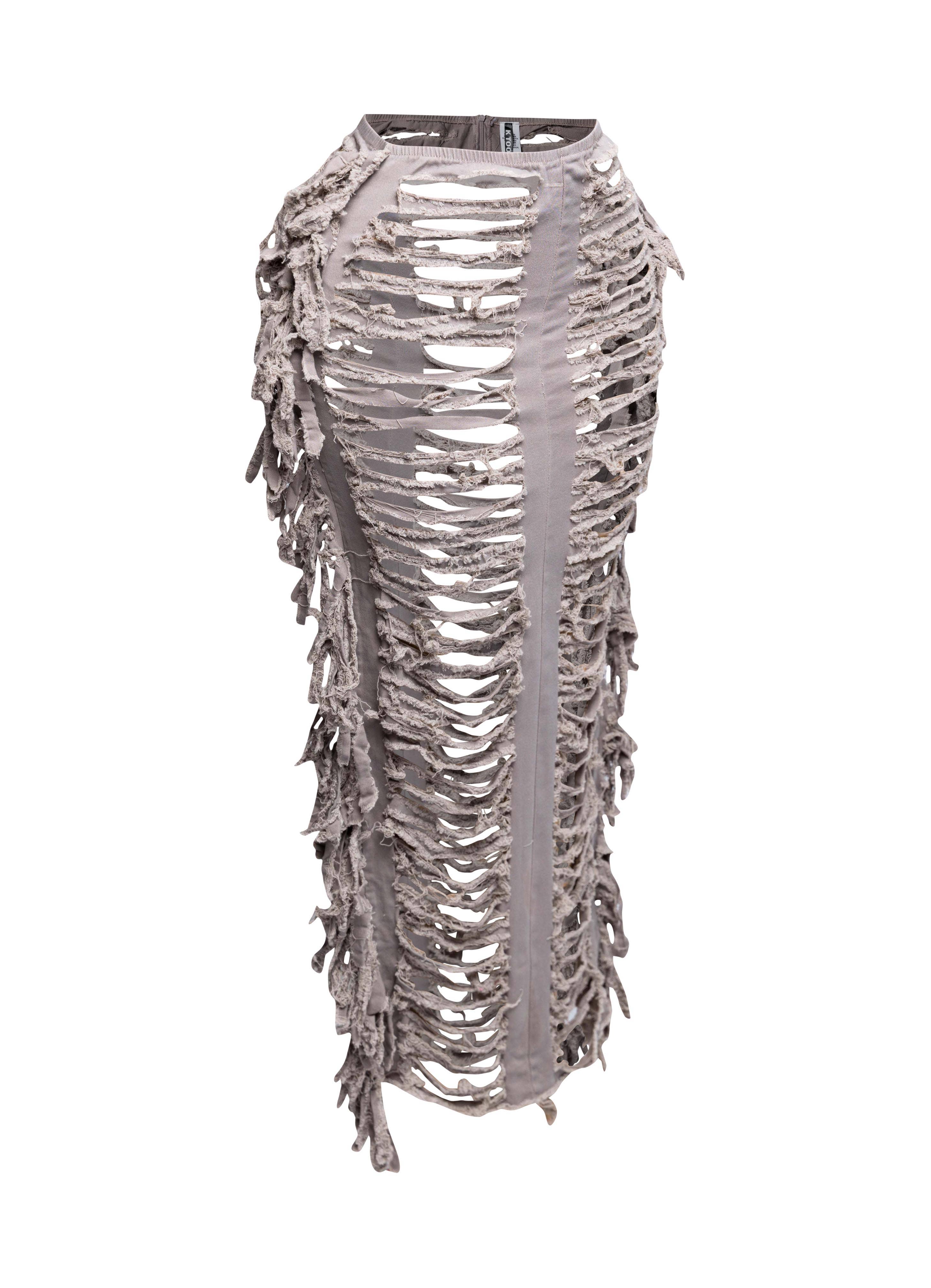 K Too - Wholesale Skirt - Women's - Distressed fringe maxi skirt5