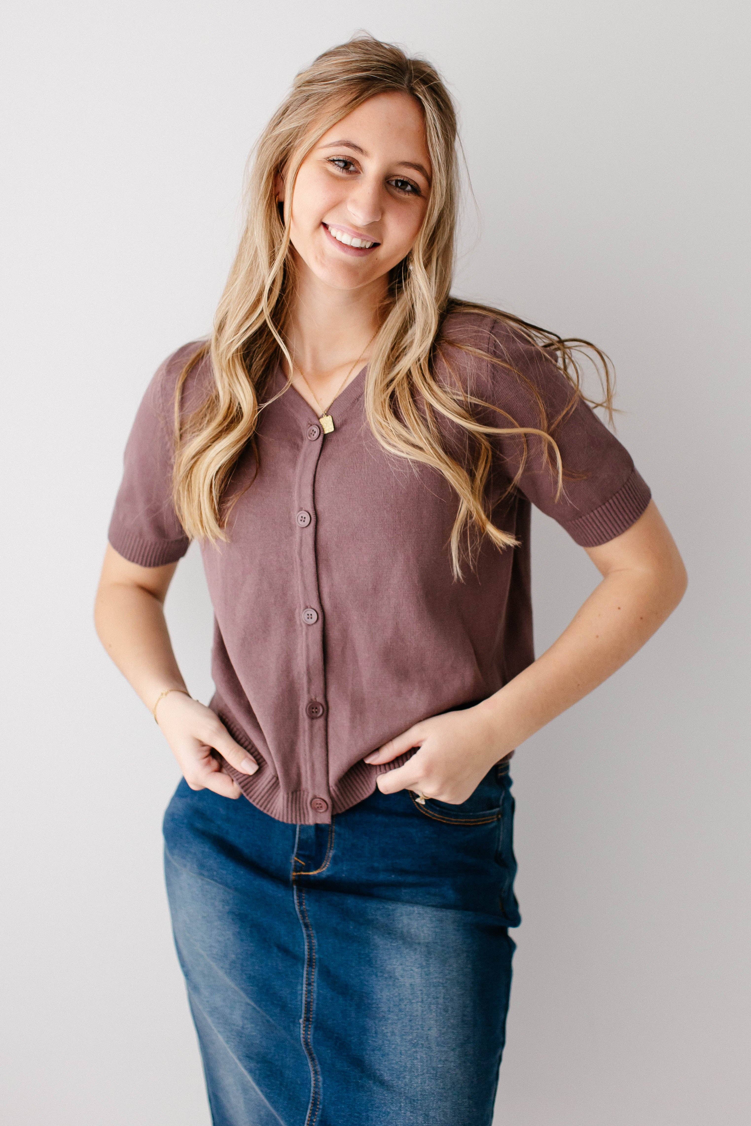 The Main Street Exchange - Wholesale Cardigan - Women's - 'Catherine' Short Sleeve Cotton Cardigan0