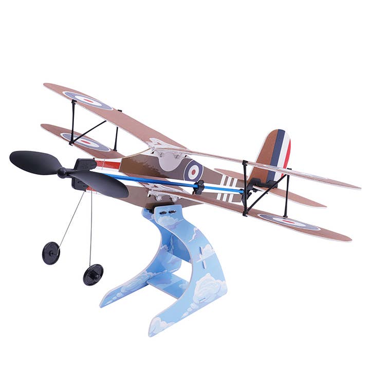 PlaySTEM - Wholesale DIY Craft Kit - Kids - Sopwith Camel - Classic Series, Rubber Band Airplane Science1