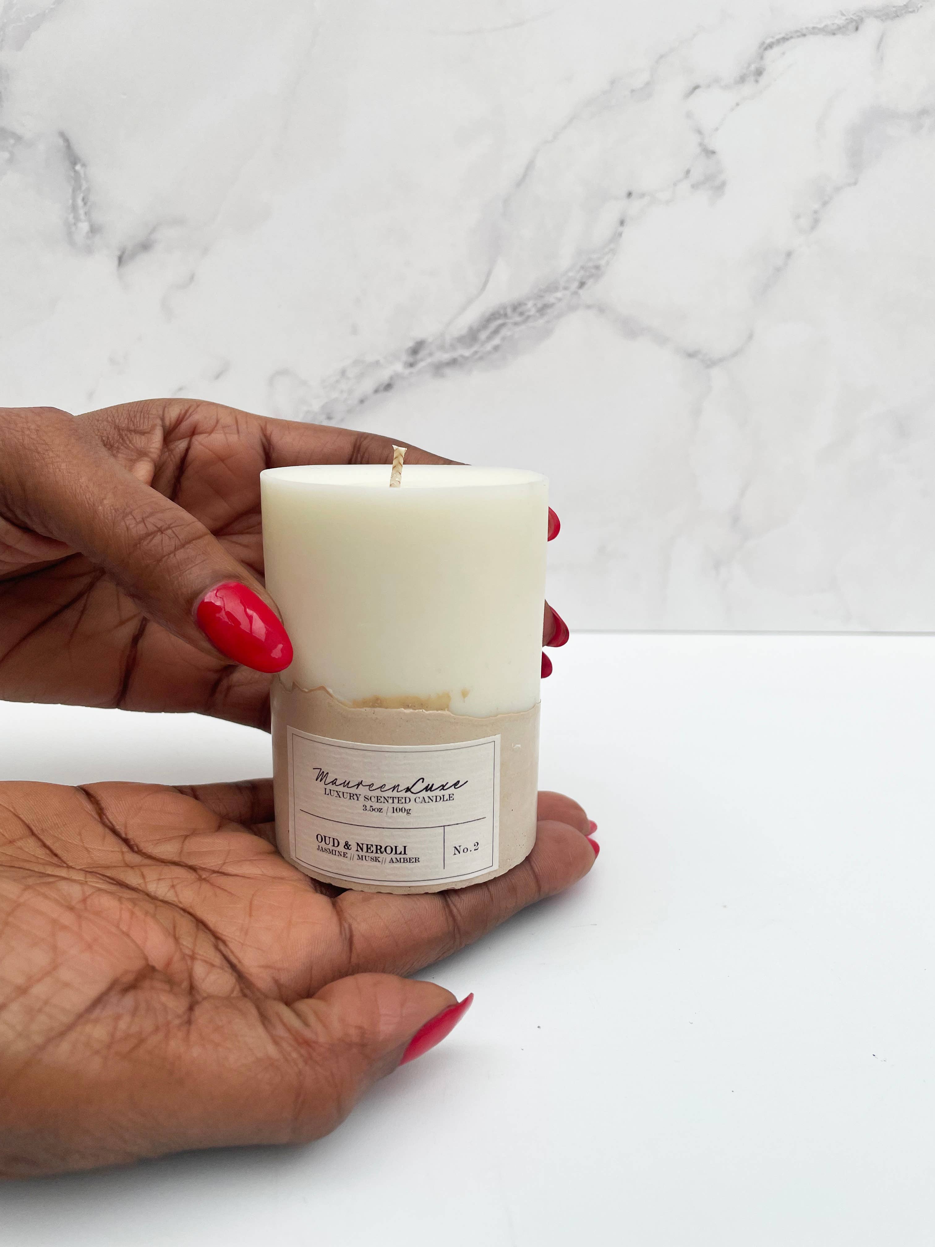 Maureen Luxe Studio – wholesale Pillar candle – Oud Pillar Candles2