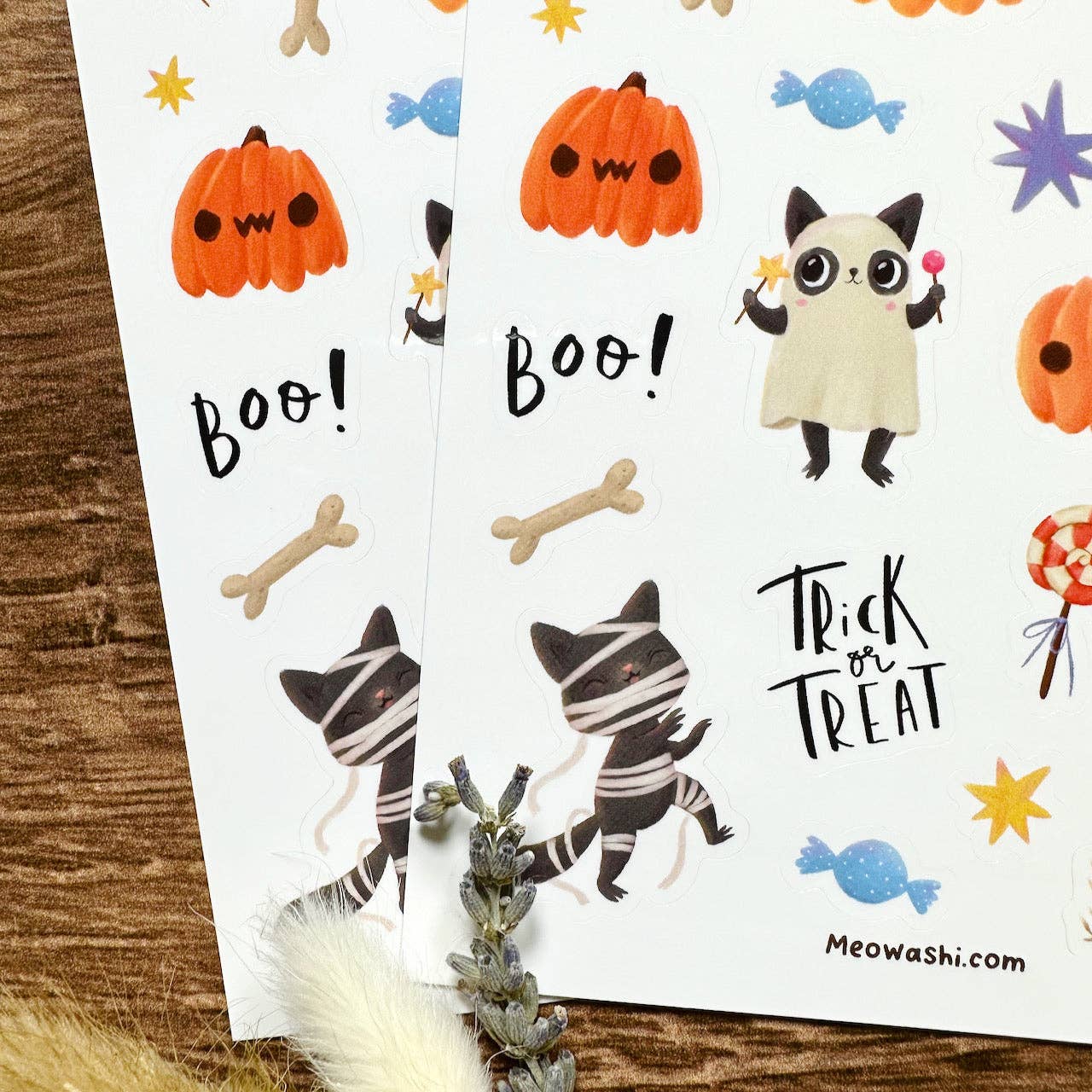 Meowashi Studio - Wholesale Sticker - Fun Halloween Vinyl Sticker Sheet5