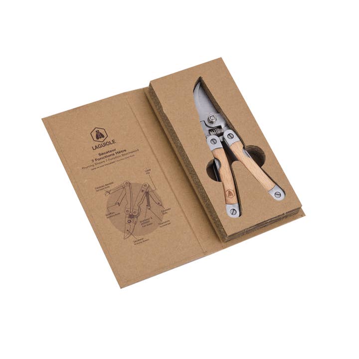 Laguiole - Wholesale Garden Tool - Pruning Shears - 7-FUNCTION BEECH WOOD GARDEN SHEARS3