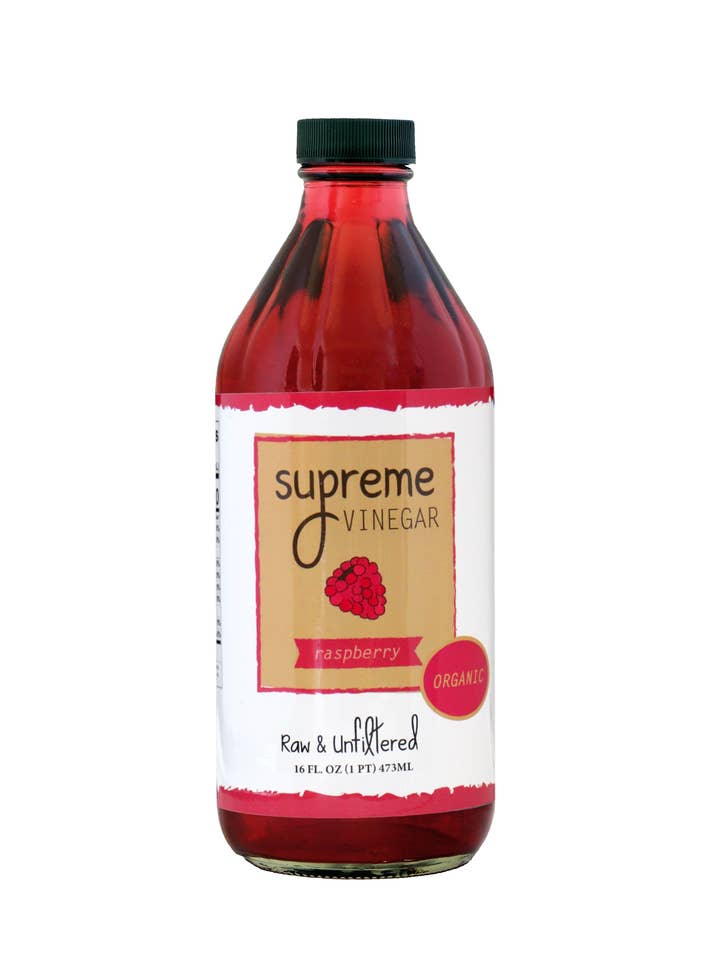 Supreme Organic Raspberry Vinegar - 16 oz. for wholesale by Supreme Vinegar