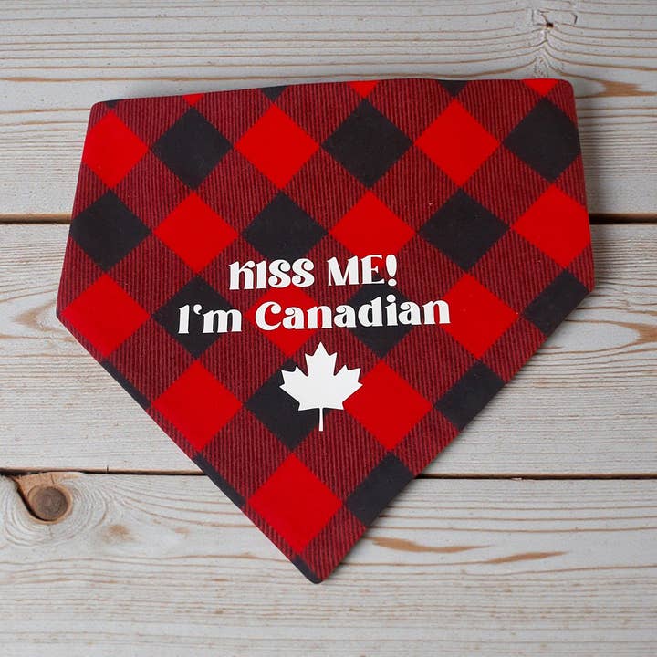 Canadiana 'Kiss Me, I’m Canadian' Bandana for wholesale by Callies Place Pet Boutique