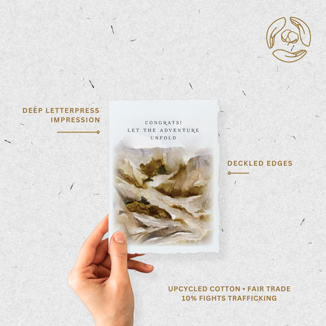 Paper Baristas - Venta al por mayor Tarjetas de felicitación - Congrats Let the Adventure | Tarjeta de felicitación ecológica3