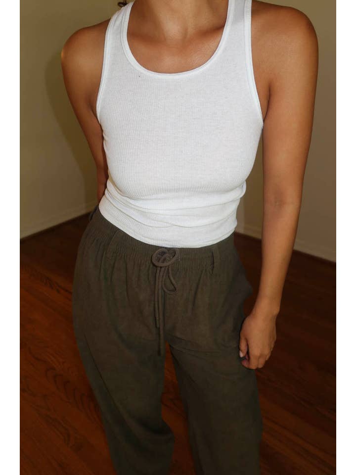 Salty - Wholesale Pants - Women's - CORD DRAWSTRING WIDE PANTS8