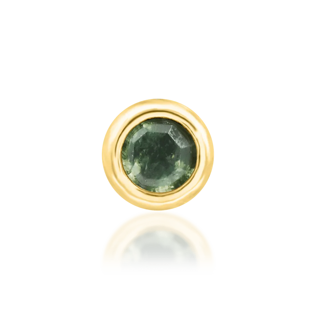 Piercing-zone - Vendita all'ingrosso Orecchini singoli - Alary – Agata Muschiata con Griffe – Terminale Senza Filettatura in Oro 14K1