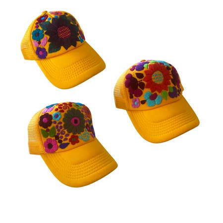 Lumily - Wholesale Trucker Hat - Women's - Tulum Hand Embroidered Trucker Flower Hat - Mexico10