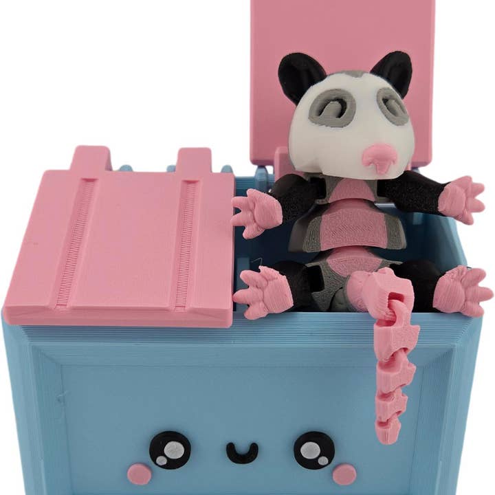 The Geek Galleria – Brinquedo estatueta - Crianças por atacado – Figura Articulada de Gambá Impressa em 3D | Cores Realistas Preto, Cinzento, Branco e Rosa | Adorável Decoração de Secretária e Brinquedo Colecionável | Fidget
