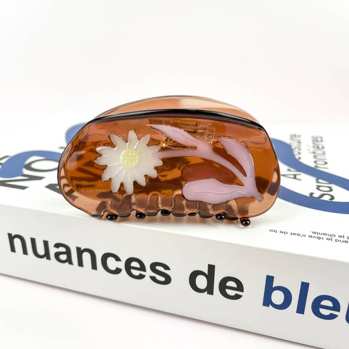 TheDivaSoap - Wholesale Hair Clip - Women's - Semi-Circular Floral Hair Clip, Springtime Acetate Claw Clip
