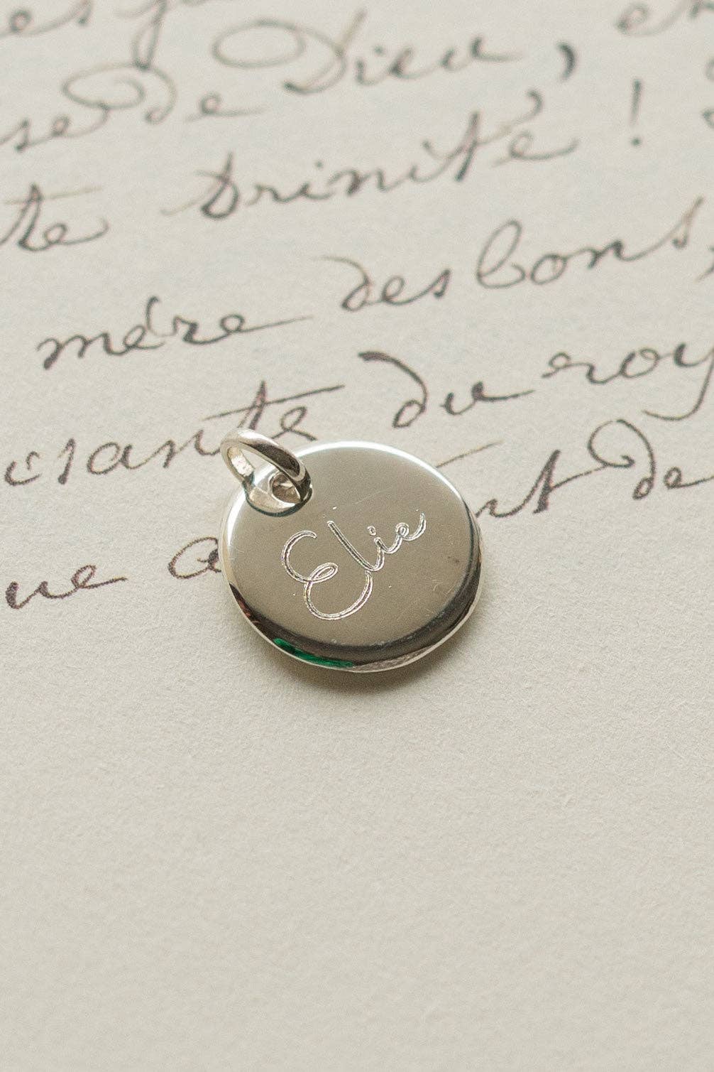 SIKA BIJOUX - Wholesale Individual Charm/Pendant - Elizabeth Engravable Medal - Silver1