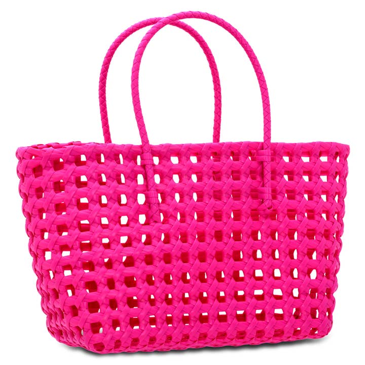 Iscream - Vente Tote bag – femme - PETIT FOURRE-TOUT ROSE TISSÉ1