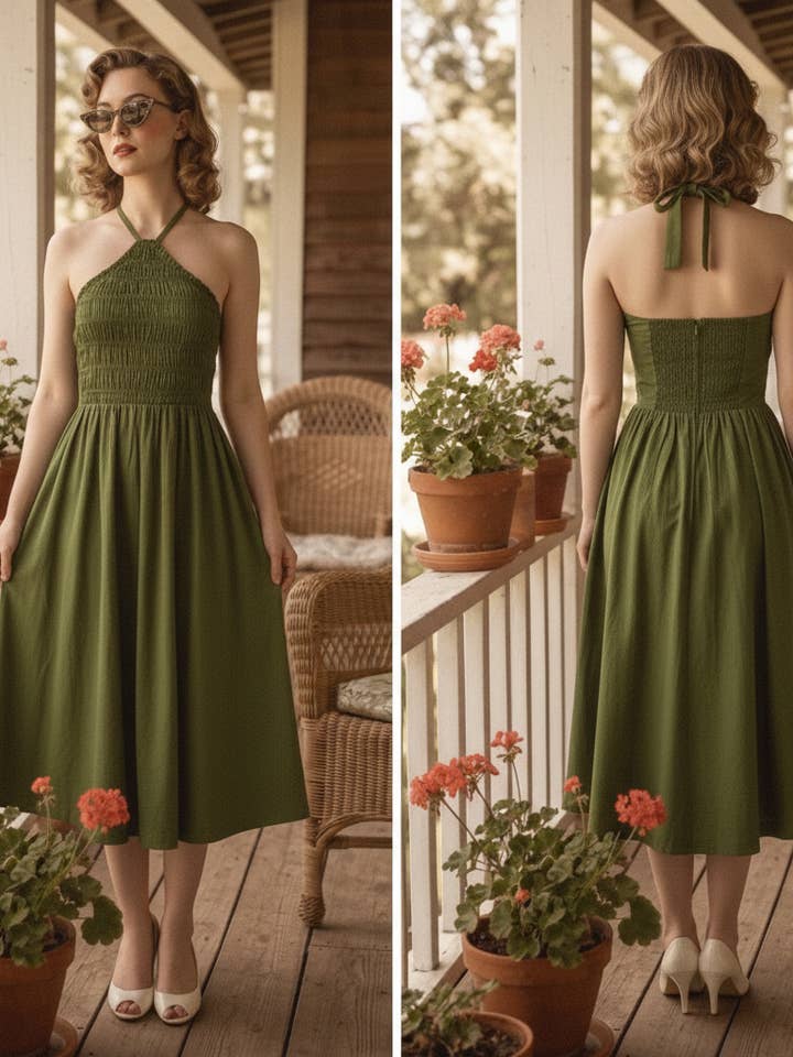 Moxie Cotton Cambric Midi Dress for wholesale by Timeless London