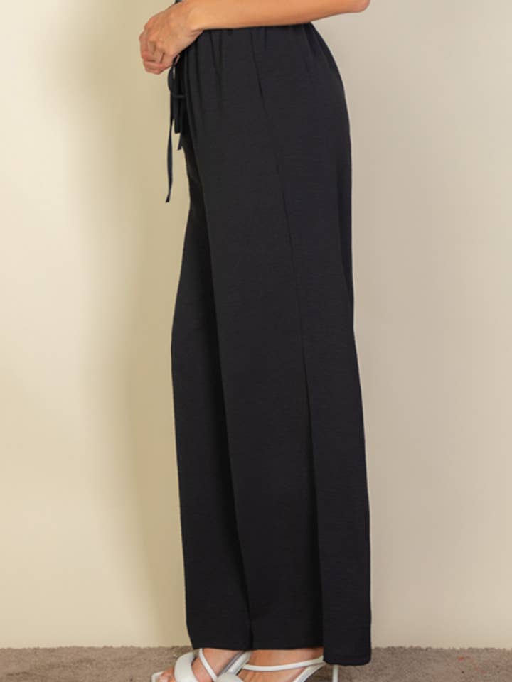 CAPELLA APPAREL - Wholesale Pants - Women's - Drawstring waist wide leg minimalist pants1