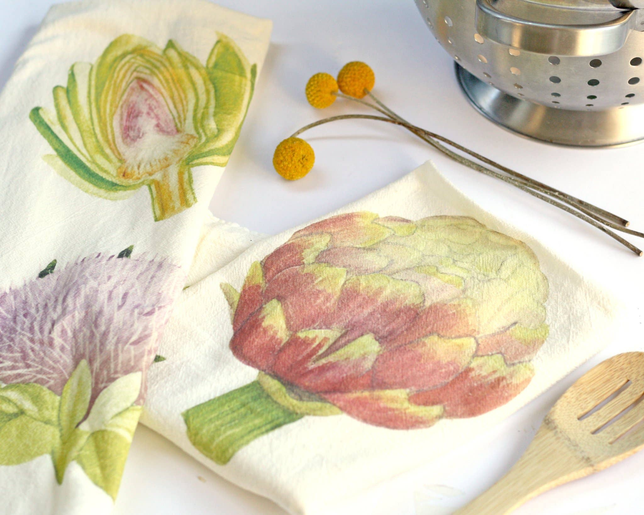 Honey Brush Design® - Wholesale Tea Towel - Artichoke Tea Towel2