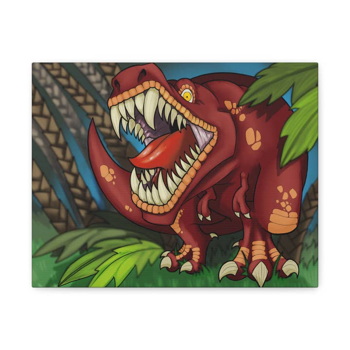T-Rex 11x14" Canvas Print for wholesale by Riftway Games