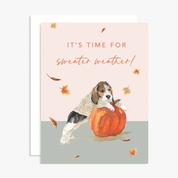 It's Sweater Weather - Fall Greeting Card for wholesale by The Scribblist