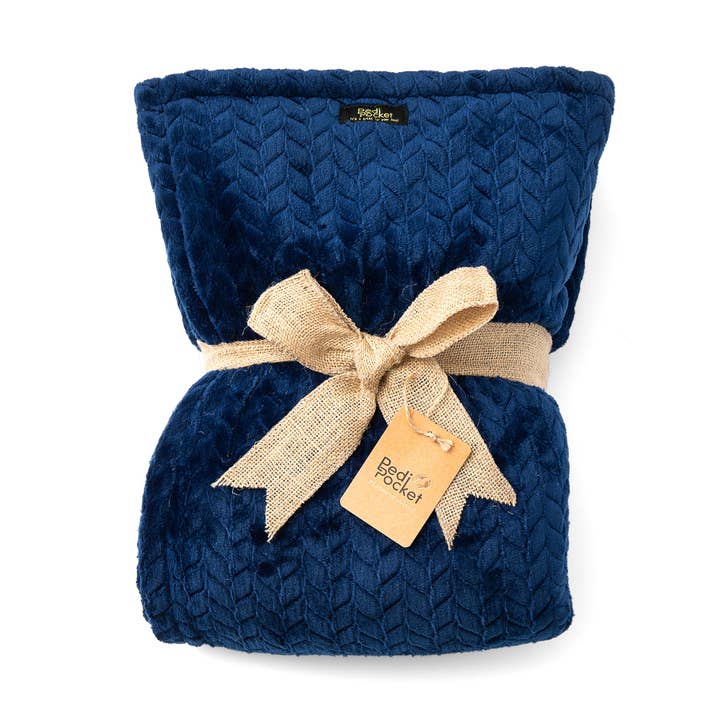 LUX Nautical Navy for wholesale by PediPocket: The Foot Pocket Blanket