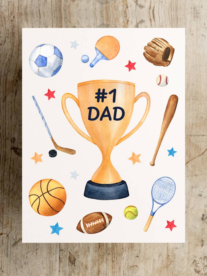 Number 1 Dad Happy Father's Day Card for wholesale by The Jewelry Bx