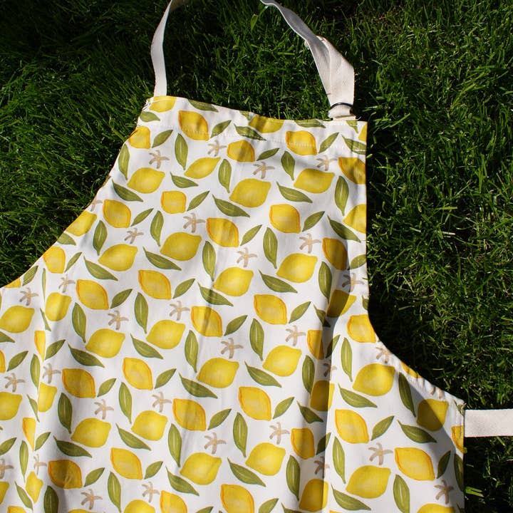 Amalfi Lemon ekologisk bomullsförkläde för wholesale av Alex Hinton Design