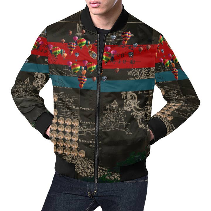 Veste bomber à imprimé intégral THE HEDGEHOG SOUP UPPER III IV pour homme pour la vente par Bønes and Balløøns