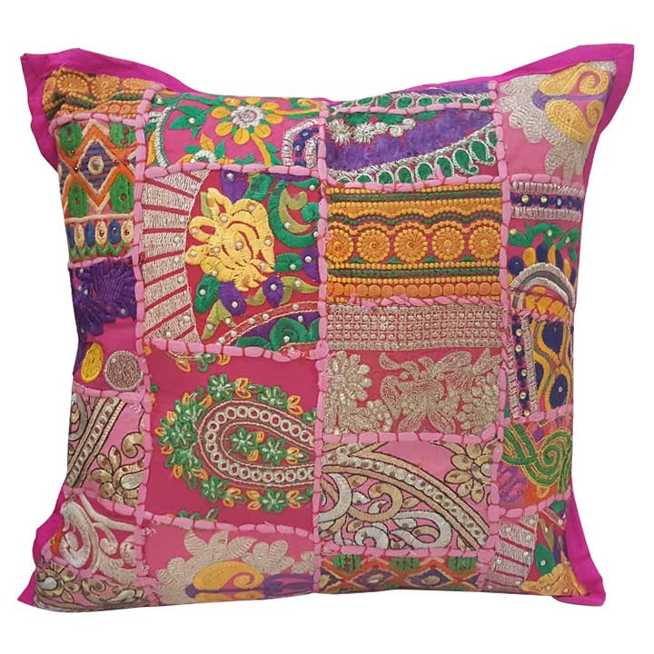 Casa Moro - Venta al por mayor Cojín decorativo - Cojín Patchwork Mar 40x40 cm con relleno | Almohada decorativa boho