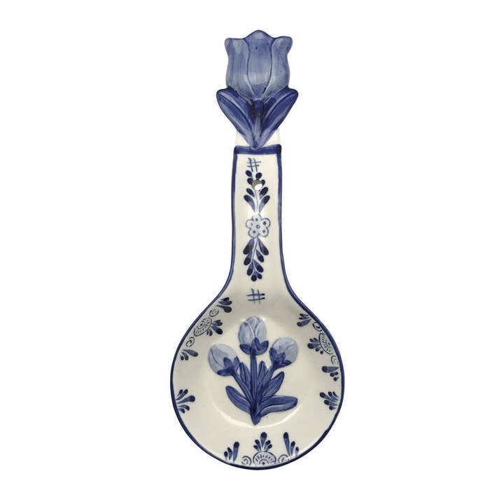 European Heritage Gifts - Wholesale Spoon Rest - Porcelain Spoon Rests Delft Blue 3 D Tulip