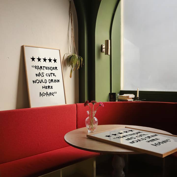 KIKIANDNIM - Wholesale Art Print - Funny Bar Cart Wall Art Print | Cute Bartender | Home Decor3