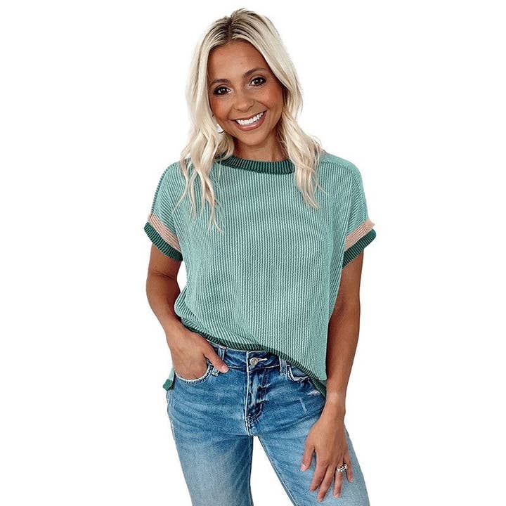 Color Block Knit T-Shirt for wholesale by OceanusSwim