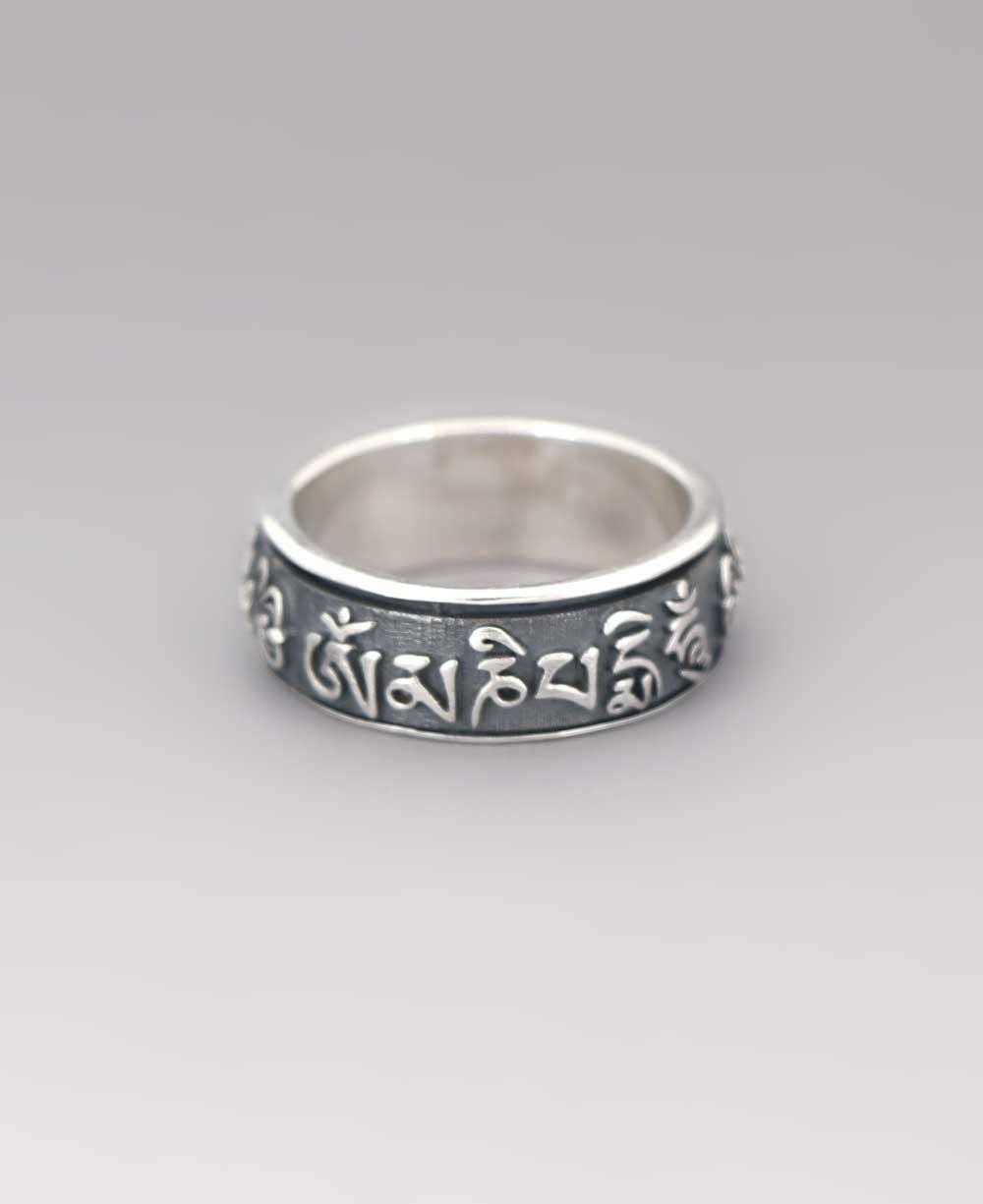 Culture Spot – wholesale Band/stacked ring – Om Mani Padme Hum Spinning Tibetan Mantra Meditation Ring For Men & Women0