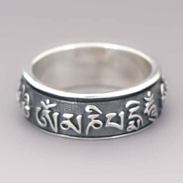 Culture Spot – wholesale Band/stacked ring – Om Mani Padme Hum Spinning Tibetan Mantra Meditation Ring For Men & Women0
