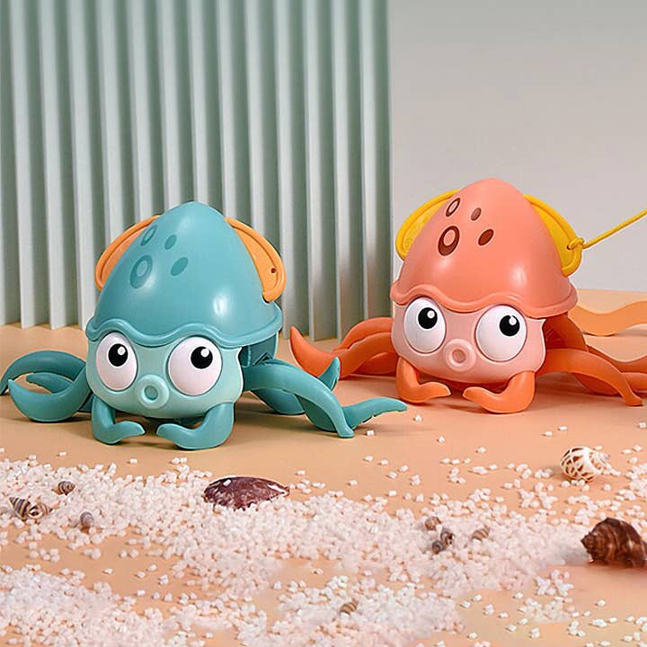 ASSORTED Cute Squid Wind-up Swimming Crawling Baby Bath Toy for wholesale on Faire1
