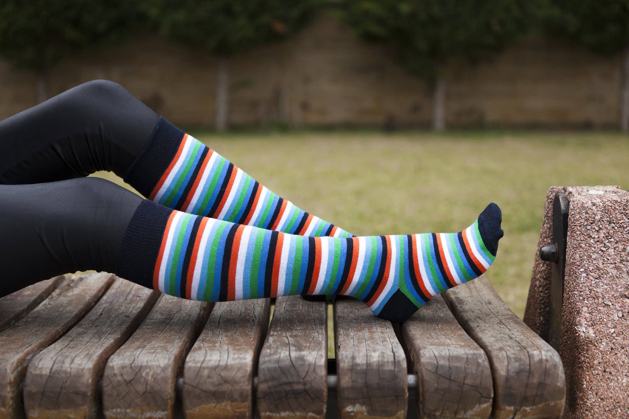 Socks n Socks - Wholesale Socks - Women's - Women's Teal Sky Stripe Knee High Socks1