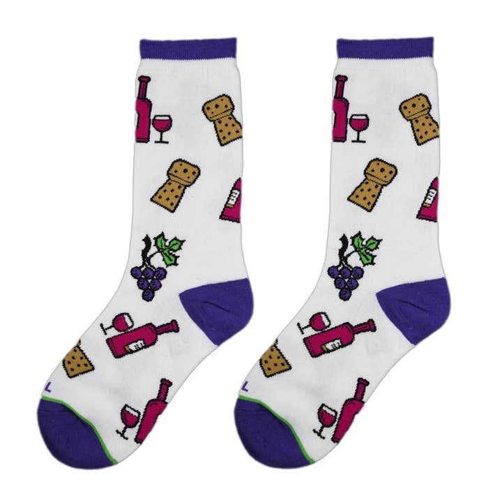 Wine Time Socks - Womens for wholesale by Cool Socks