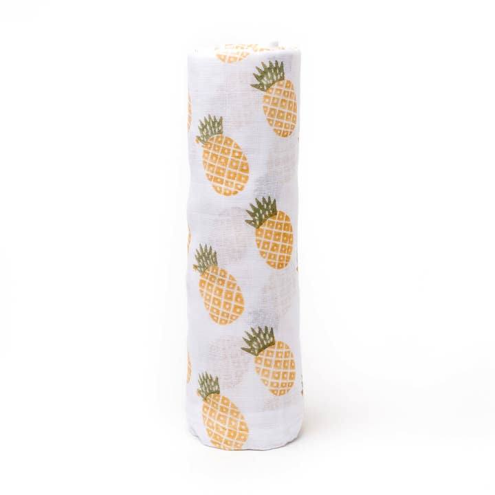 Pineapple Organic Cotton Muslin Baby Blanket - Natural Dye for wholesale by Srushti: Organic & Natural Dyes