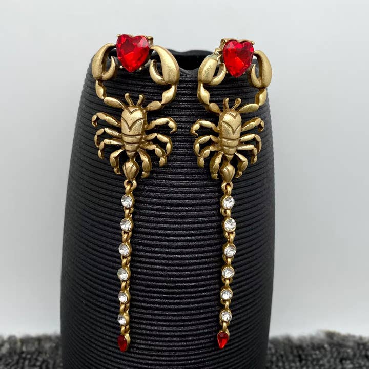 Mio Queena - Vente Boucles d'oreilles pendantes - Boucles d'oreilles vintage en strass scorpion