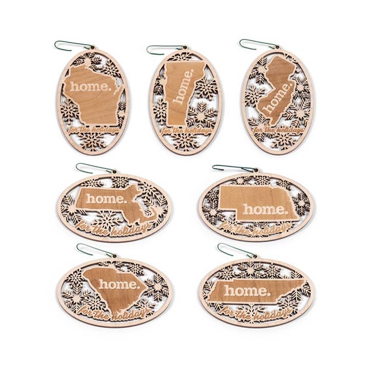 Home State Apparel - Wholesale Ornament - Wooden Holiday Ornament - Block Island