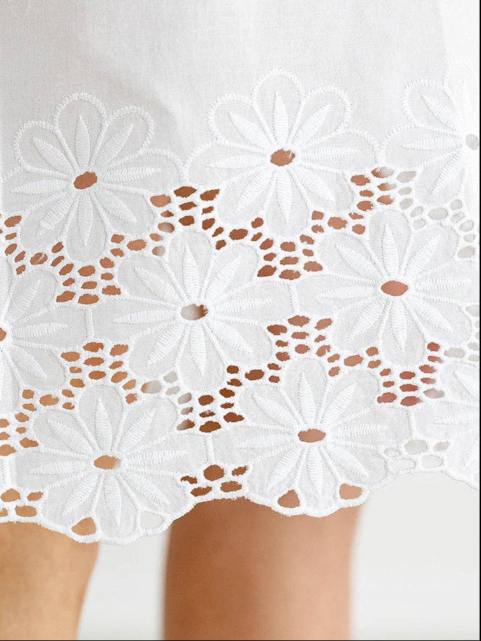 Jacaranda Living – wholesale Nightgown – Women’s – Eloise White Cotton Nightgown2