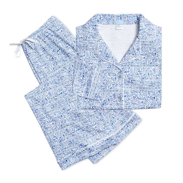 Cape Cod Women’s Button Front Long Pajama Set for wholesale by Joy Street