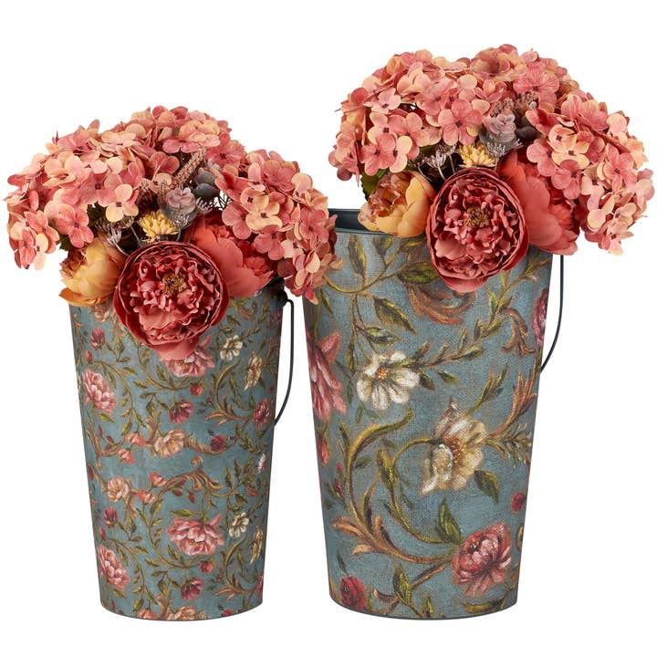 Floral Nouveau Wall Bucket Set for wholesale by Primitives by Kathy